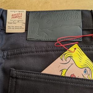 Naked and Famous black selvedge chino